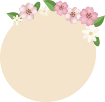 fleurs de cerisier et étiquette marguerite png