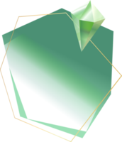 emerald, green crystal and gem border label png