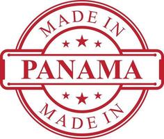 Made in Panama label icon with red color emblem vector