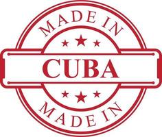 Made in Cuba label icon with red color emblem vector