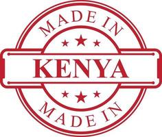 Made in Kenya label icon with red color emblem vector