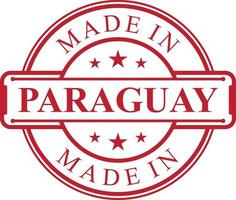 Made in Paraguay label icon with red color emblem vector