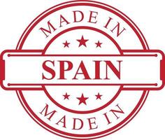 Made in Spain label icon with red color emblem vector