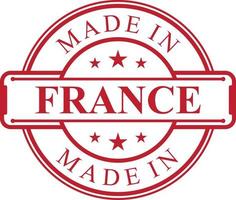 Made in France label icon with red color emblem vector