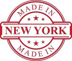 Made in New york label icon with red color emblem vector