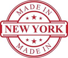 Made in New york label icon with red color emblem vector