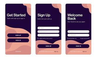 ui screen login flat concept vector