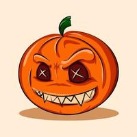 realistic halloween scary pumpkin vector