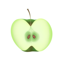 half sliced apple png