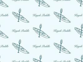 Kayak paddle cartoon character seamless pattern on blue background vector