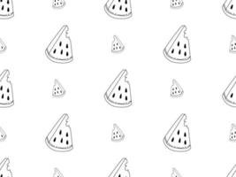 Watermelon cartoon character seamless pattern on white background vector