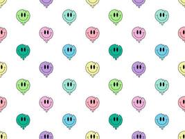 Smile cartoon character seamless pattern on white background vector