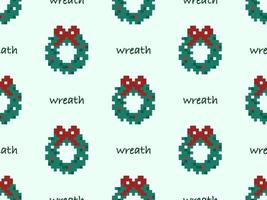 Wreaths cartoon character seamless pattern on green background vector