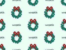 Wreaths cartoon character seamless pattern on green background vector