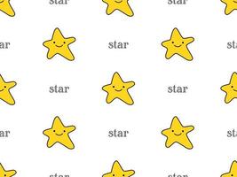 Stars cartoon character seamless pattern on white background vector