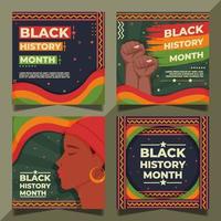 Black History Month Poster Social Media Post vector