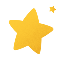 Cute yellow star and snowflake illustration for decoration png