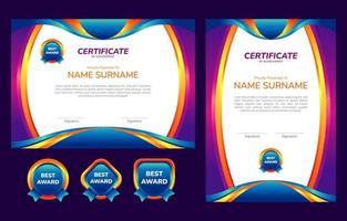 Modern Gradient Color Certificate vector