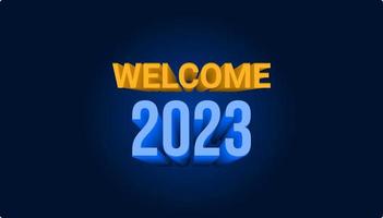 feliz fatang 2023 banner o flayer, efecto de texto 3d vector