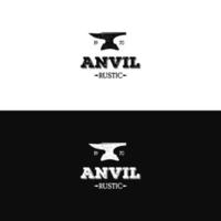 anvil or blacksmith rustic logo with grunge effect vector