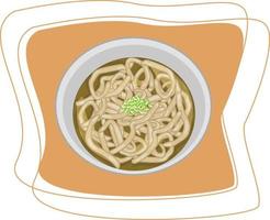 ilustración de diseño plano de cocina asiática udon vector