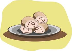 mantou asian food flat design illustration vector