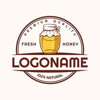 Honey logo template, fresh honey logo product vector