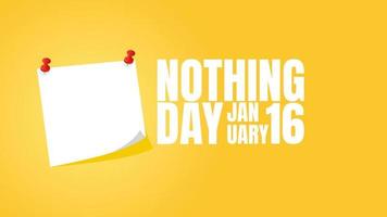 National nothing day stick note paper celebration copy space background vector flat style. Suitable for poster, cover, web, social media banner.