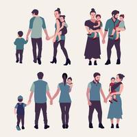 Vector family is a family design of father, mother and children holding hands