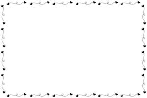 Vector - Cute border. Black line with mini hearts on white background. Can be use for any card, print, paper, web, banner, brochure. Copy space for any text design.