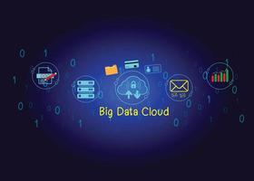 cloud icon concept of big data access, global network connection, data search, use of computing resources to make transactions with internet technology online and Cyber Security Data Protection. vector
