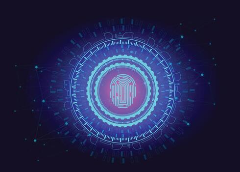 fingerprint high tech digital technology network Abstract technology background, hi-tech communication concept, circuit board. vector
