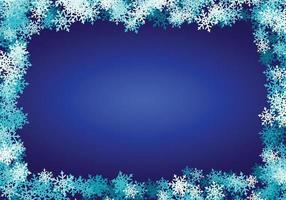 A rectangular frame template filled with holiday snowflakes. vector