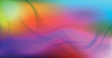 Panoramic colorful abstract stylish multi background with wavy lines - Vector