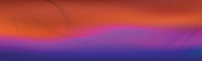 Panoramic colorful abstract stylish multi background with wavy lines - Vector