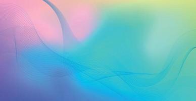 Panoramic colorful abstract stylish multi background with wavy lines - Vector