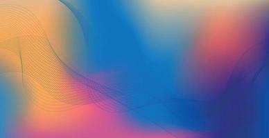 Panoramic colorful abstract stylish multi background with wavy lines - Vector