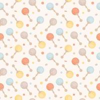 Cute pattern of boho baby toys in Scandinavian style. Background design for fashion fabrics, textile graphics, prints, wrapping paper. Newborn essentials collection in boho style. Vector illustration