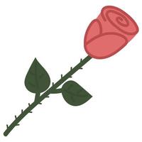 Red roses vector on a transparent background.Red rose hand draw illustration
