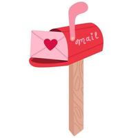 Love letter vector. Mailbox vector. Love letter in mailbox. Vector stock of a mail box with a love letter inside.