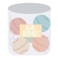 Vector bath bomb.Home spa relaxation cosmetics.