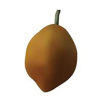 diseño de vector de papaya madura realista