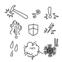 hand drawn doodle Set of Influence Related illustration vector