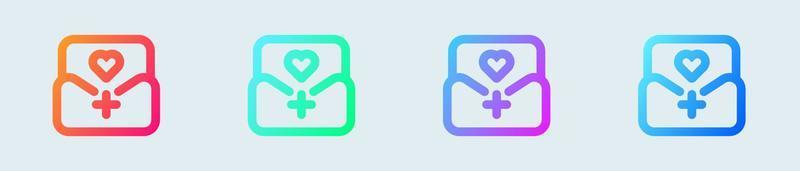 Invite line icon in gradient colors. Request signs vector illustration.
