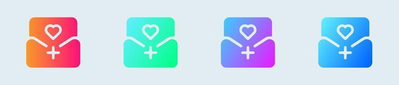 Invite solid icon in gradient colors. Request signs vector illustration.