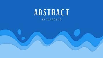 Abstract Dynamic Blue Waves Papercut Style Background vector