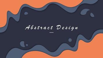 Abstract Waves Frame Orange In Dark Papercut Style Background vector