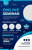 Online Seminar Poster Template vector