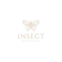 insect butterfly beauty line minimalist logo design vector