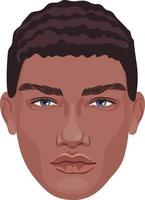 Handsome African male detailed portrait. Realistic avatar of young adult man. vector